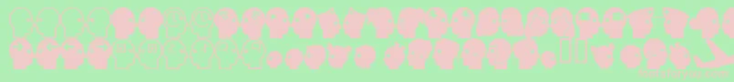 フォントLlfaces2 – 緑の背景にピンクのフォント