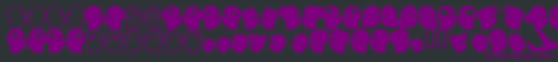 Шрифт Llfaces2 – фиолетовые шрифты на чёрном фоне