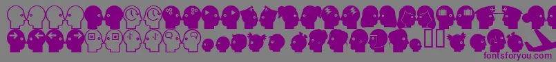 フォントLlfaces2 – 紫色のフォント、灰色の背景
