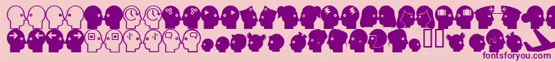 Llfaces2-fontti – violetit fontit vaaleanpunaisella taustalla