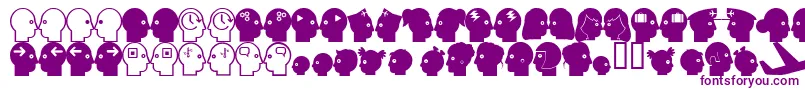 フォントLlfaces2 – 白い背景に紫のフォント