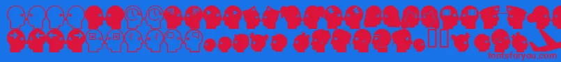 Шрифт Llfaces2 – красные шрифты на синем фоне