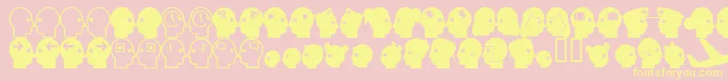 Czcionka Llfaces2 – żółte czcionki na różowym tle