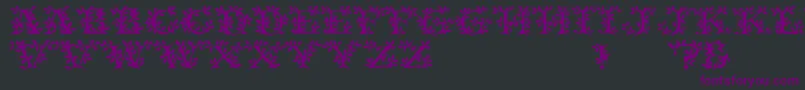 Czcionka TenderRegular – fioletowe czcionki na czarnym tle