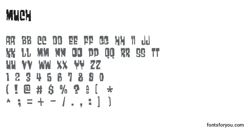 Schriftart Much – Alphabet, Zahlen, spezielle Symbole