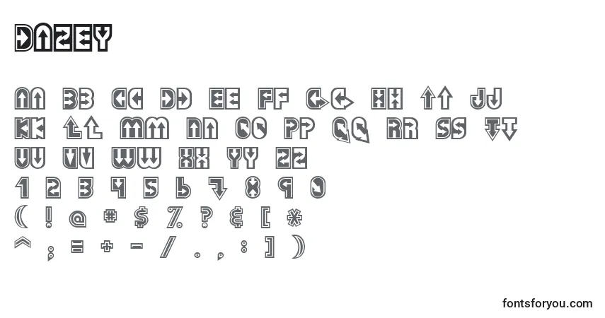 Шрифт Dazey – алфавит, цифры, специальные символы