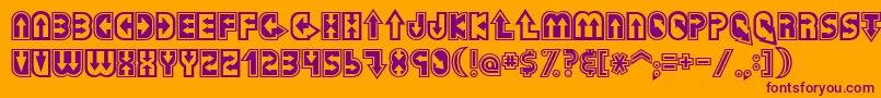 Dazey-Schriftart – Violette Schriften auf orangefarbenem Hintergrund