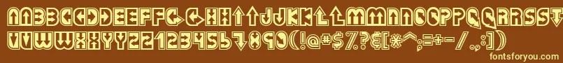 Dazey-fontti – keltaiset fontit ruskealla taustalla