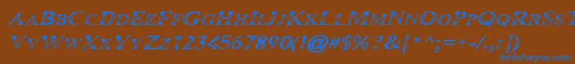 Maranalloitalic Font – Blue Fonts on Brown Background