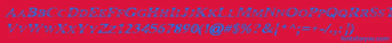 フォントMaranalloitalic – 赤い背景に青い文字