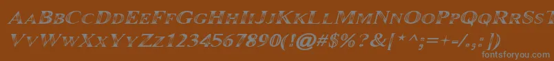 Maranalloitalic-fontti – harmaat kirjasimet ruskealla taustalla