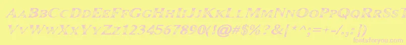 Maranalloitalic Font – Pink Fonts on Yellow Background