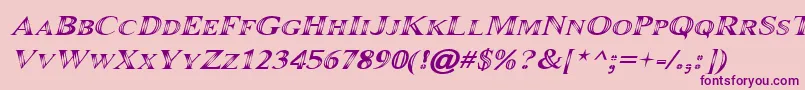 Maranalloitalic-Schriftart – Violette Schriften auf rosa Hintergrund