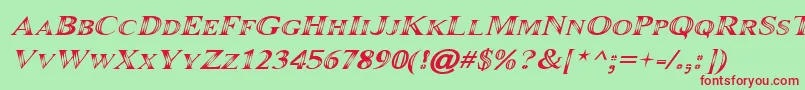 Maranalloitalic Font – Red Fonts on Green Background