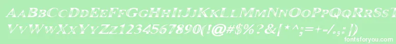Шрифт Maranalloitalic – белые шрифты на зелёном фоне