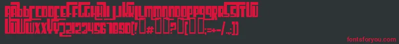 フォントCosmicAgeBold – 黒い背景に赤い文字