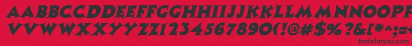 Fonte CoasterItalic – fontes pretas em um fundo vermelho
