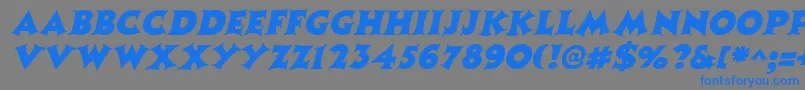 CoasterItalic-Schriftart – Blaue Schriften auf grauem Hintergrund