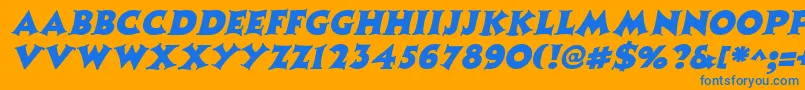 Police CoasterItalic – polices bleues sur fond orange