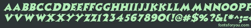 CoasterItalic-fontti – vihreät fontit mustalla taustalla