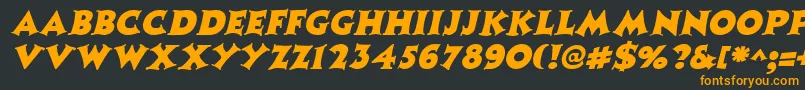 フォントCoasterItalic – 黒い背景にオレンジの文字