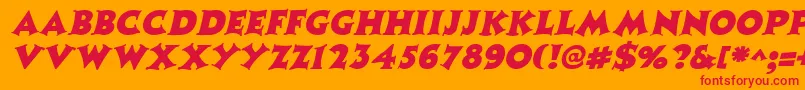 CoasterItalic-fontti – punaiset fontit oranssilla taustalla