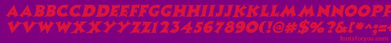 Fonte CoasterItalic – fontes vermelhas em um fundo violeta