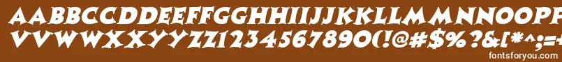 Czcionka CoasterItalic – białe czcionki na brązowym tle