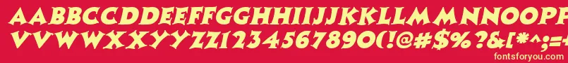 Czcionka CoasterItalic – żółte czcionki na czerwonym tle