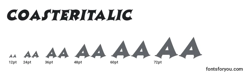 CoasterItalic Font Sizes