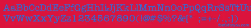 NationalTypewriterLight Font – Blue Fonts on Red Background