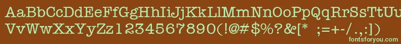 Шрифт NationalTypewriterLight – зелёные шрифты на коричневом фоне