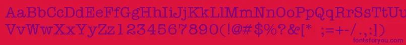 NationalTypewriterLight Font – Purple Fonts on Red Background