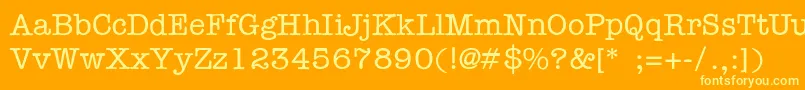 NationalTypewriterLight Font – Yellow Fonts on Orange Background