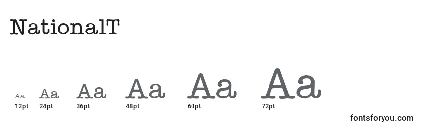 NationalTypewriterLight Font Sizes