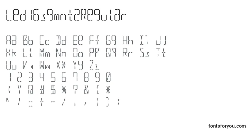 Schriftart Led16sgmnt2Regular – Alphabet, Zahlen, spezielle Symbole