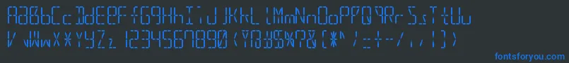 Czcionka Led16sgmnt2Regular – niebieskie czcionki na czarnym tle