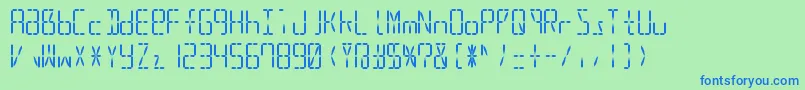 Led16sgmnt2Regular Font – Blue Fonts on Green Background