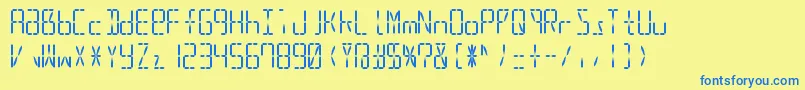 Led16sgmnt2Regular Font – Blue Fonts on Yellow Background