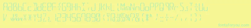 Led16sgmnt2Regular Font – Green Fonts on Yellow Background