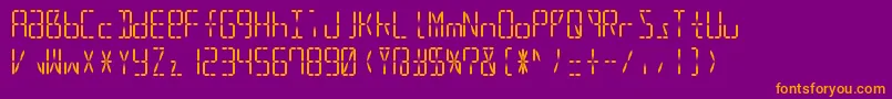 Led16sgmnt2Regular Font – Orange Fonts on Purple Background