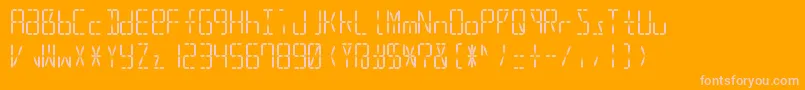 Led16sgmnt2Regular-Schriftart – Rosa Schriften auf orangefarbenem Hintergrund