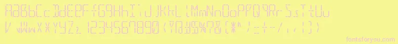 Led16sgmnt2Regular-fontti – vaaleanpunaiset fontit keltaisella taustalla