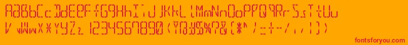 Led16sgmnt2Regular Font – Red Fonts on Orange Background