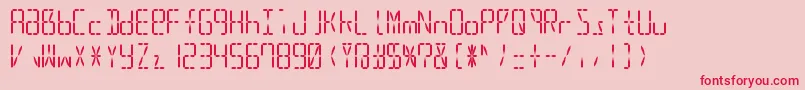 Led16sgmnt2Regular Font – Red Fonts on Pink Background