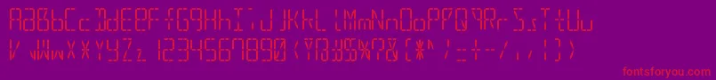 Led16sgmnt2Regular Font – Red Fonts on Purple Background