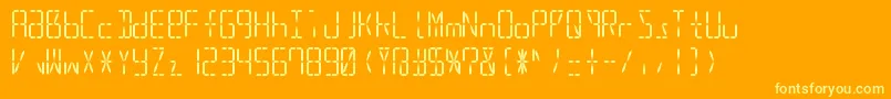 Led16sgmnt2Regular Font – Yellow Fonts on Orange Background