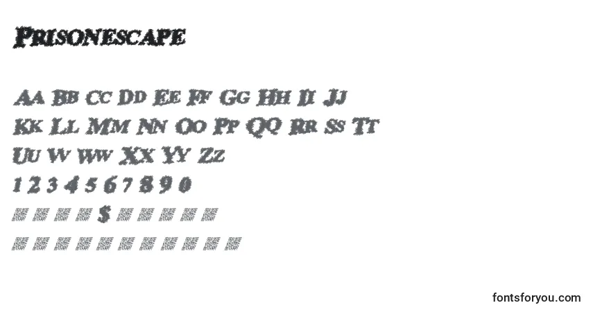 Prisonescape-fontti – aakkoset, numerot, erikoismerkit