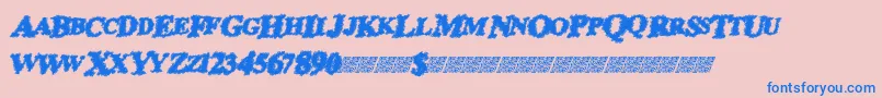 Prisonescape Font – Blue Fonts on Pink Background