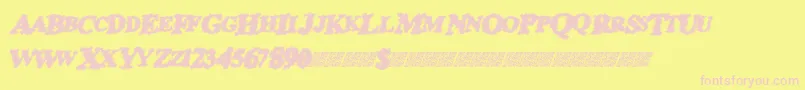 Prisonescape Font – Pink Fonts on Yellow Background